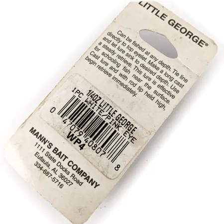 Mann's Little George Tail Spinner, Bianco/Nichel Martellato, 12g, #12184