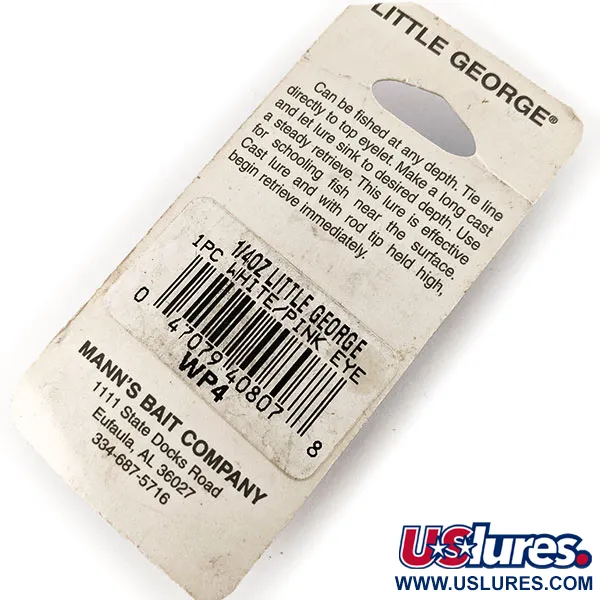 Mann's Little George Tail Spinner, Bianco/Nichel Martellato, 12g, #12184