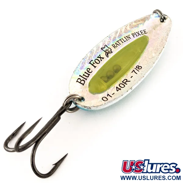 Blue Fox Rattlin Pixee Ondulante, Giallo/Blu, 24g, Inserto UV, #12216