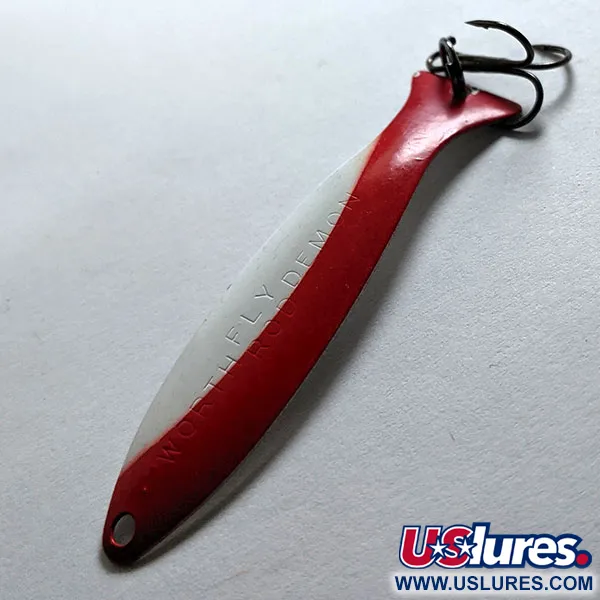 Worth Fly Rod Demon, 2.5g, Rosso e Bianco, Cucchiaino da Traina #12273