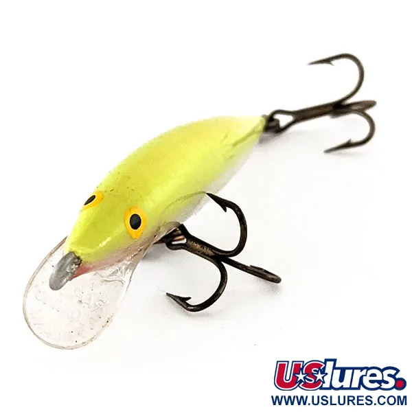 Rapala Original Floater F6 Minnow, Chartreuse, 3g, Balsa, #12280