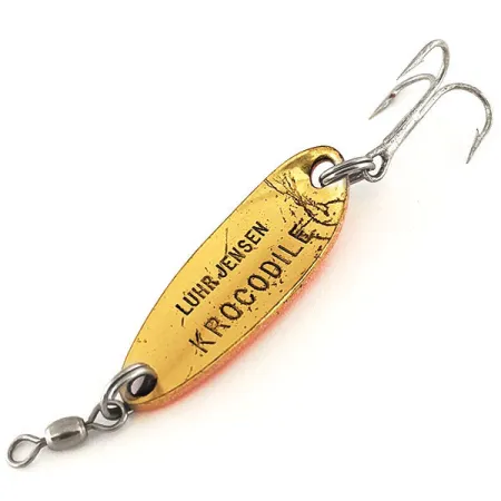 Luhr Jensen Krocodile Ondulante, Rosso / Ottone, 9g, UV Glow, #12316