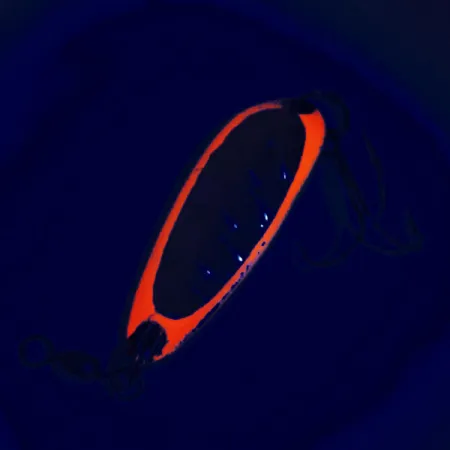 Luhr Jensen Krocodile Ondulante, Rosso / Ottone, 9g, UV Glow, #12316