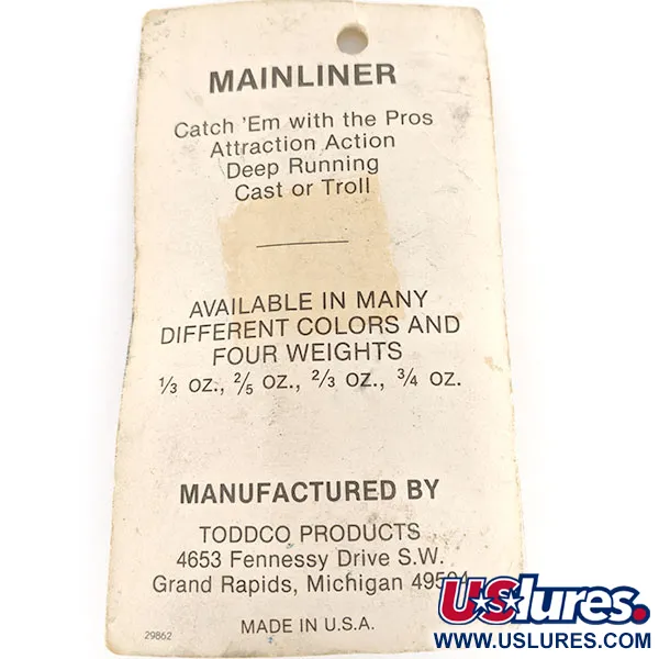 TODDCO Main liner Ondulante, Nickel / Verde, 11g, Vintage USA, #12335