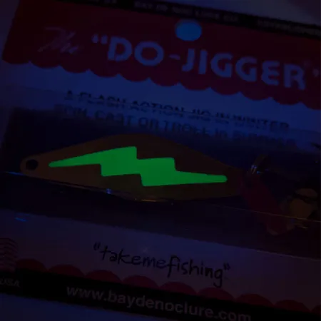 Bay de Noc Do-Jigger #3, 9g oro/verde UV, Ondulante #20202