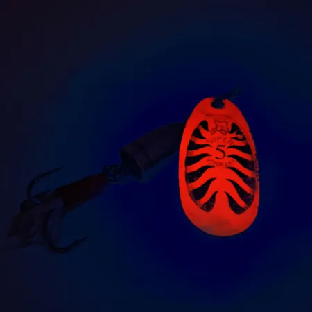 Blue Fox Super Vibrax 5 UV Cucchiaino, Rosso / Ottone, 13g, UV, #12490