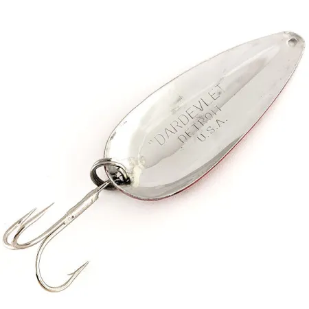 Dardevle Dardevlet Ondulante, Red/White/Nickel, 21g, Lancio lungo, #12511