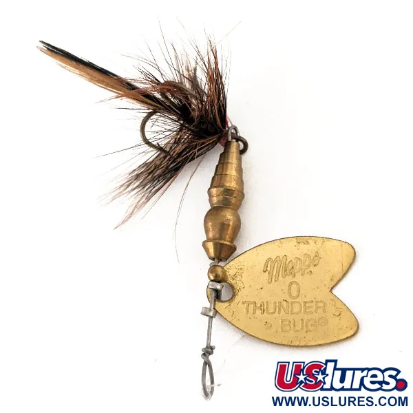 Mepps Thunder Bug Cucchiaino, Oro, 2.8g, Ancoretta Piumata, #12557