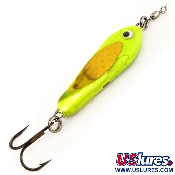 Bubba-Baits Zig Zag Spoon Esca Jig, Chartreuse, 25g, UV Glow, #12572