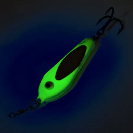 Bubba-Baits Zig Zag Spoon Esca Jig, Chartreuse, 25g, UV Glow, #12572