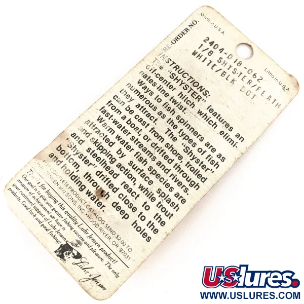 Luhr Jensen Shyster Cucchiaino, Nichel/Bianco, 3.5g, Ancora Piumata, #12689