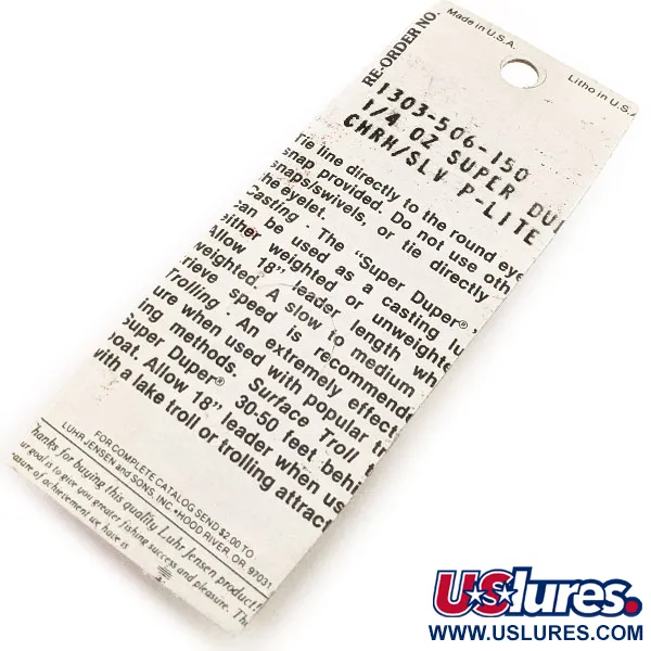 Luhr Jensen Super-Duper 506 Ondulante, Nichel/Rosso, 7g, Retrò, #12846