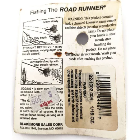 Blakemore Baits Road Runner Marabou Jig, Nero, 3.5g, Underspin, #12896