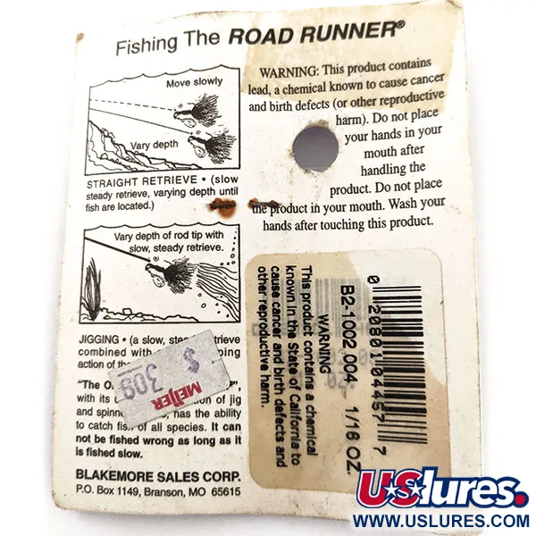 Blakemore Baits Road Runner Marabou Jig, Nero, 3.5g, Underspin, #12896