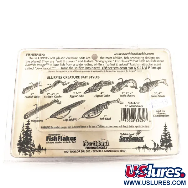 Northland Slurpies Swim Shiner Esca Siliconica, Oro Lucente, 19g, #12910