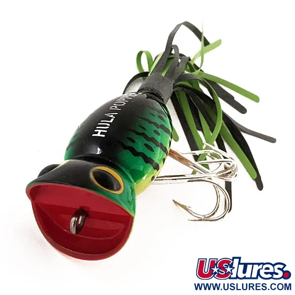 Fred Arbogast Hula Popper Esca Topwater, Fire Tiger, 14g, #12918