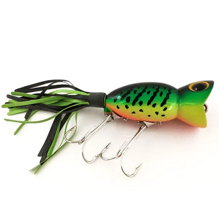 Fred Arbogast Hula Popper Esca Topwater, Fire Tiger, 14g, #12918