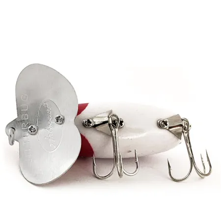 Fred Arbogast Jitterbug Esca Topwater, Rosso/Bianco, 10g, Metallo, #12931