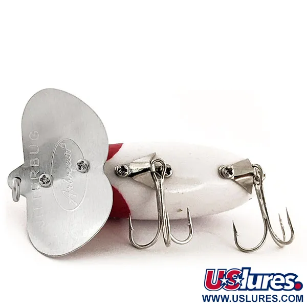 Fred Arbogast Jitterbug Esca Topwater, Rosso/Bianco, 10g, Metallo, #12931