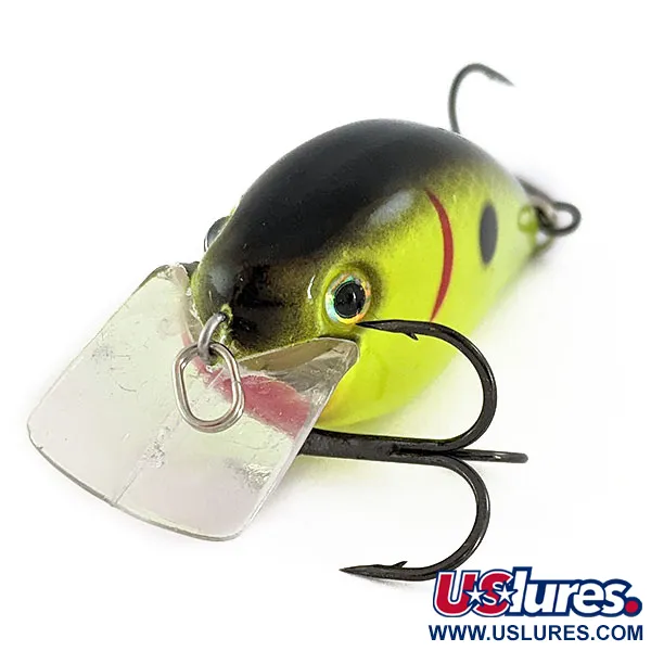 Strike King KVD 1.5 Silent, Black Back/Chartreuse, 12g, Crankbait Square Bill #17678