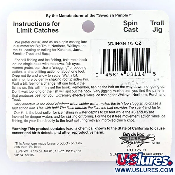 Bay de Noc Do-Jigger 3, Nichel/Verde, 9g, Cucchiaino Ondulante #17835