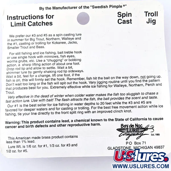 Bay de Noc Do-Jigger 3 UV, Arancione-Rosso, 9g, Cucchiaino #17536