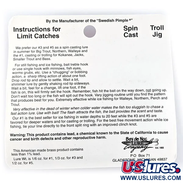 Bay de Noc Do-Jigger #3, 9g Ottone, Cucchiaino Ondulante #17193