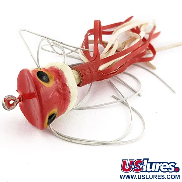 Fred Arbogast Hula Popper, 2,5g, Rosso/Bianco, Esca Topwater #18911