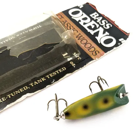 Luhr Jensen Bass Oreno Classic Woods, 7g, Colore Frog, Esca Topwater #20748