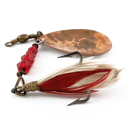 Pflueger Bear Valley, 14g, ottone/rame/rosso, cucchiaino rotante #21307