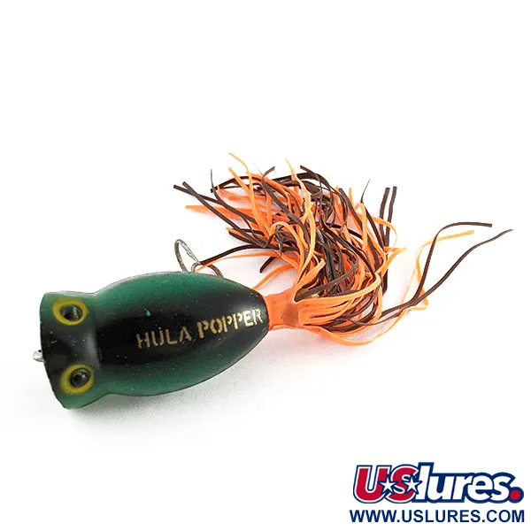 Fred Arbogast Hula Popper, Green Frog Scale, 8g, Esca Topwater #21845