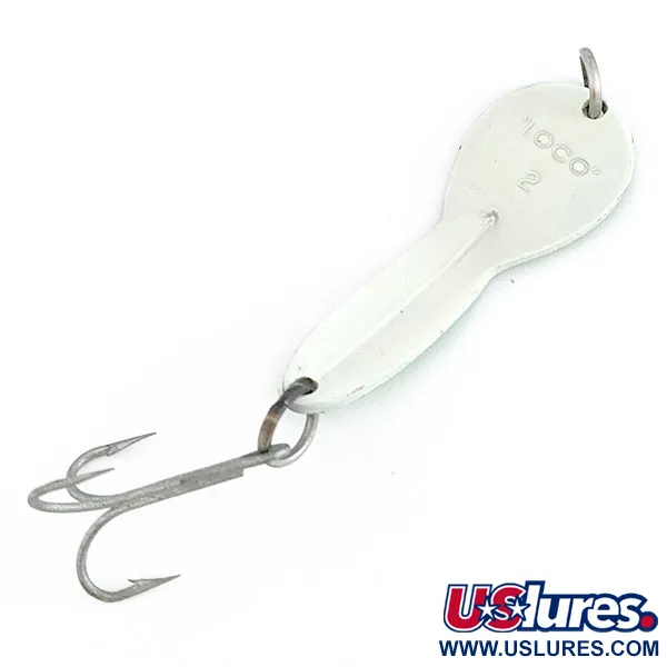 Glen Evans Loco 2, white/green Glow, 1/3 oz, Cucchiaino Ondulante #22000