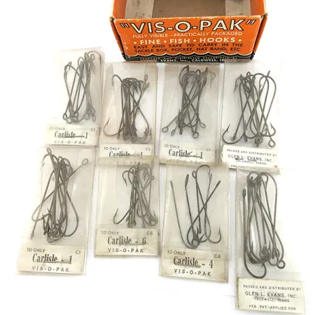 Glen L Evans Vis-O-Pack, Ami Misura 10, Accessori Pesca Vintage #22202