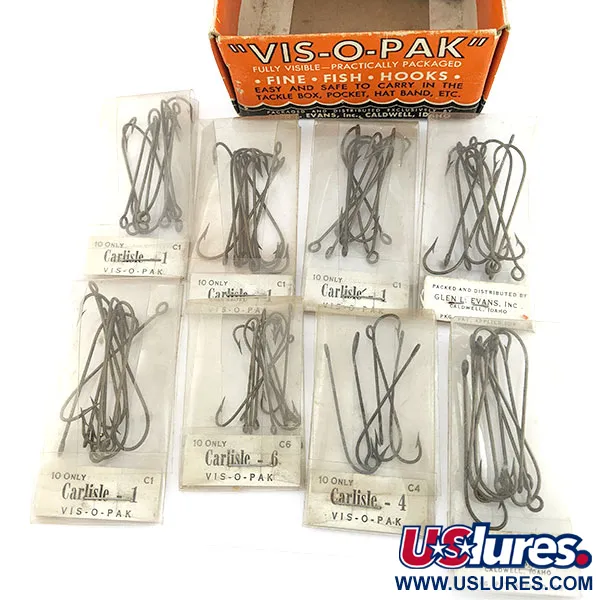 Glen L Evans Vis-O-Pack, Ami Misura 10, Accessori Pesca Vintage #22202