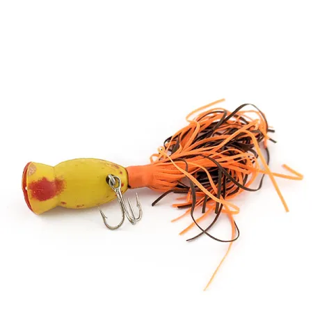 Fred Arbogast Hula Popper, Giallo e Rosso, 3g, Esca Topwater #22235