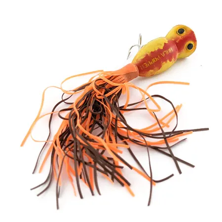 Fred Arbogast Hula Popper, Giallo e Rosso, 3g, Esca Topwater #22235