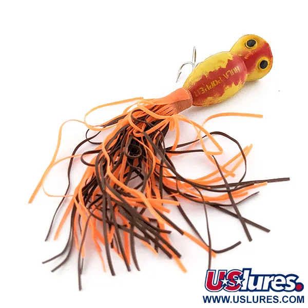 Fred Arbogast Hula Popper, Giallo e Rosso, 3g, Esca Topwater #22235