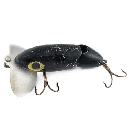 Fred Arbogast Jitterbug Jointed, Nero, 10g, Esca Topwater #22524