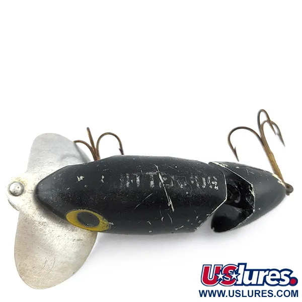 Fred Arbogast Jitterbug Jointed, Nero, 10g, Esca Topwater #22524