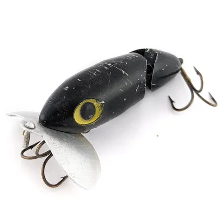 Fred Arbogast Jitterbug Jointed, Nero, 10g, Esca Topwater #22524