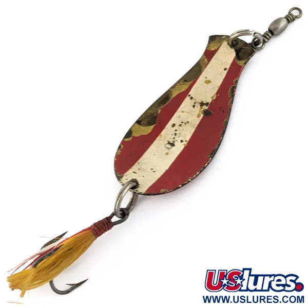 South Bend Spoon-Oreno, 14g rosso/bianco/ottone, Ondulante #22603