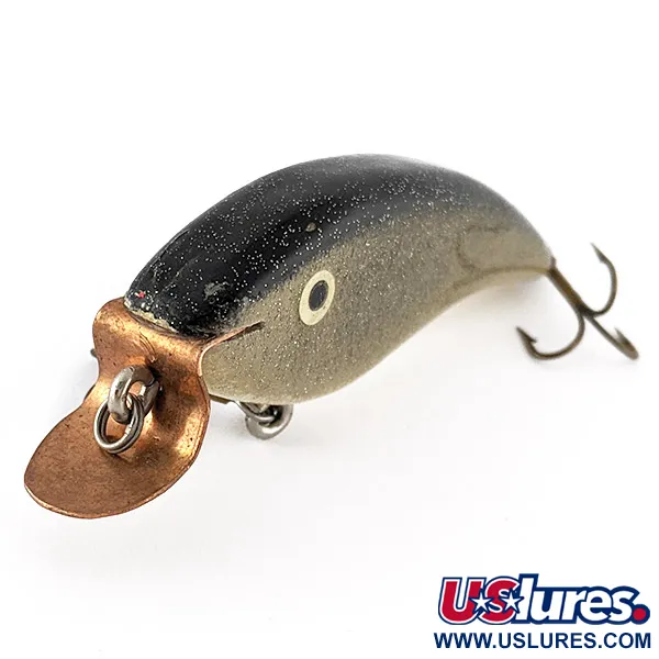Hand-made Handcrafted, 14g, Olive Gold Glitter, Crankbait in legno #22640