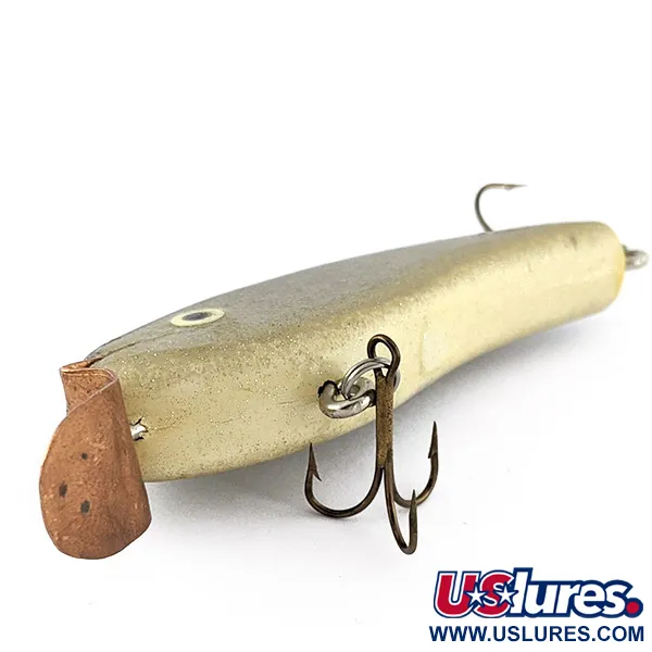 Hand-made Handcrafted, 14g, Olive Gold Glitter, Crankbait in legno #22640