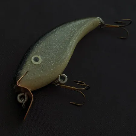 Hand-made Handcrafted, 14g, Olive Gold Glitter, Crankbait in legno #22640
