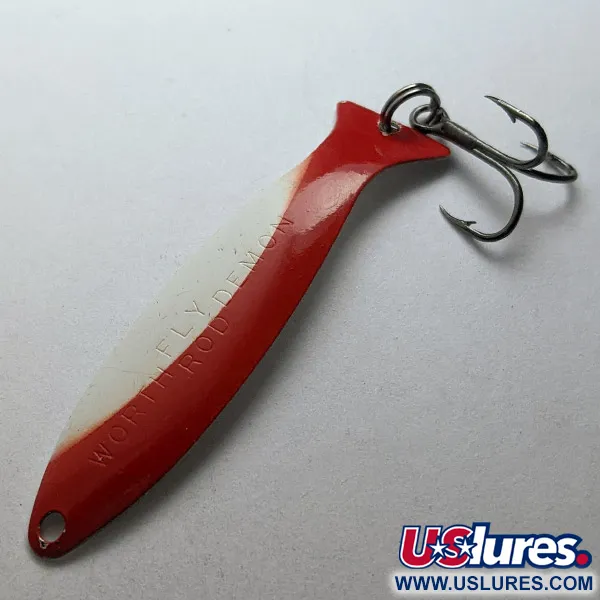 Worth Fly Rod Demon, 2.5g Rosso e Bianco, Cucchiaino Ondulante #23174