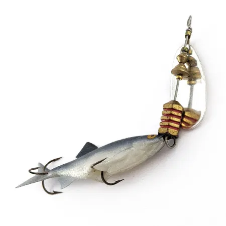 Mepps Aglia 2 Mino, 9g, Argento/Blu, Cucchiaino Rotante con Minnow #23310