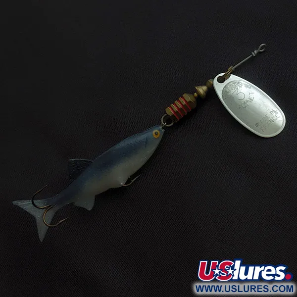 Mepps Aglia 2 Mino, 9g, Argento/Blu, Cucchiaino Rotante con Minnow #23310