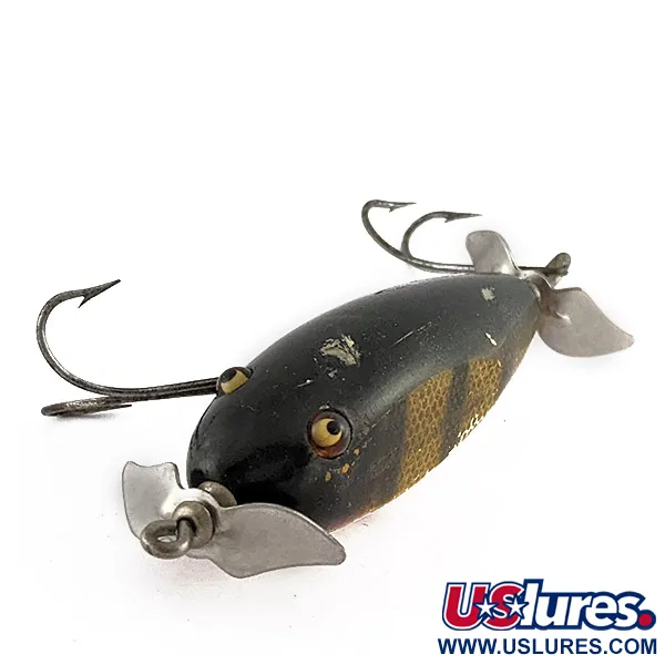 Creek Chub Injured Minnow, 14g Persico, occhi in vetro, Esca Vintage #23436