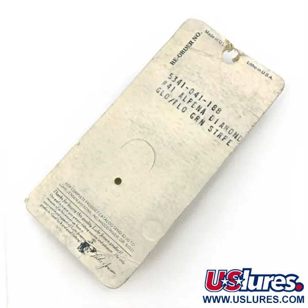 Luhr Jensen Alpena Diamond #41 Glow, 7g Glo-Flo Green stripe, Ondulante #23708