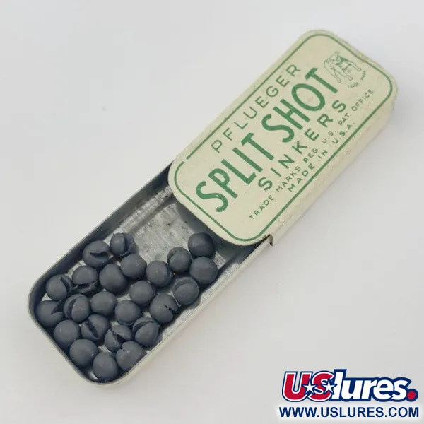 Pflueger Split Shot Sinkers, Piombi Spaccati Vintage #23834